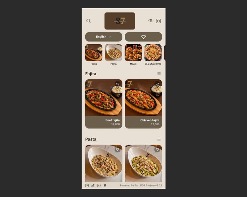87 Cafe ERP & Digital Menu